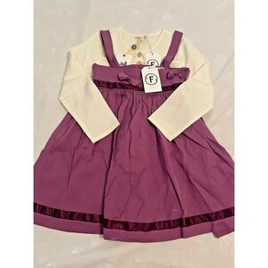 New Finding Foxtale outfit Girls‎ Sz 6 Fable Knot Dress purple, cream blouse 2pc
